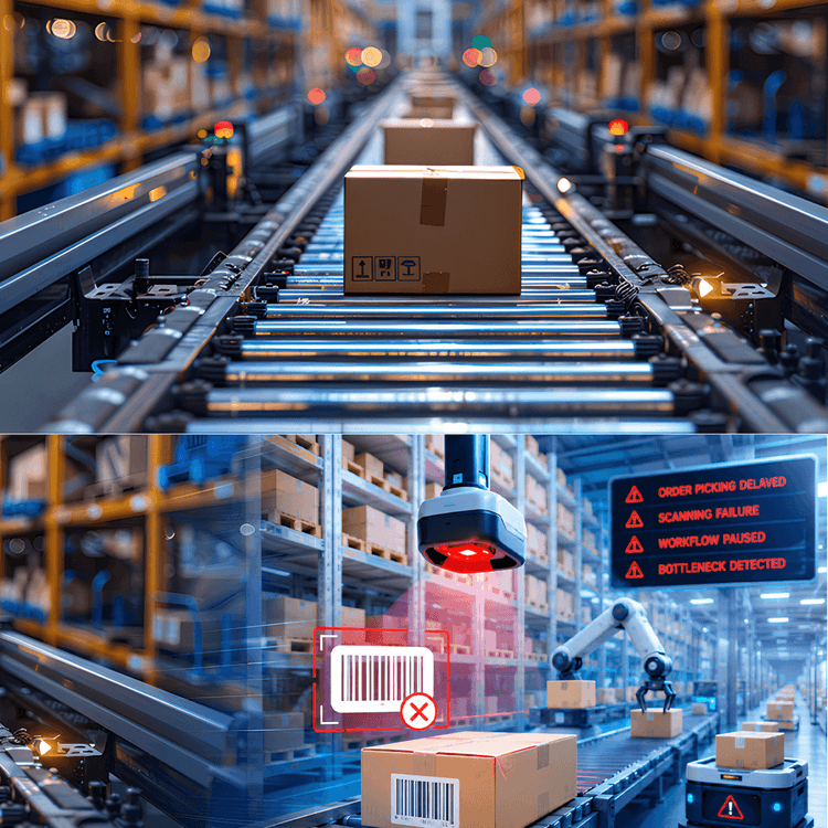 Logistics Bottlenecks Caused by Barcode Scanning Failures in Automated Warehouses